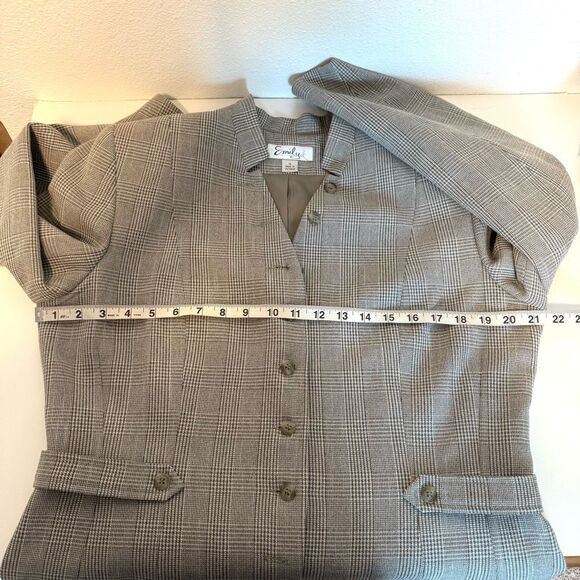 Vintage Emily Plaid Button Down Blazer Jacket Size 14 - Picture 9 of 9
